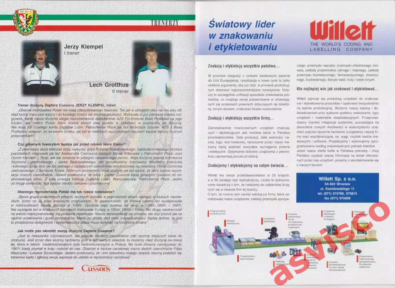 Гандбол. WKS SLASK WROCLAW. Чемпионат Польши. Сезон 1998/99. 3
