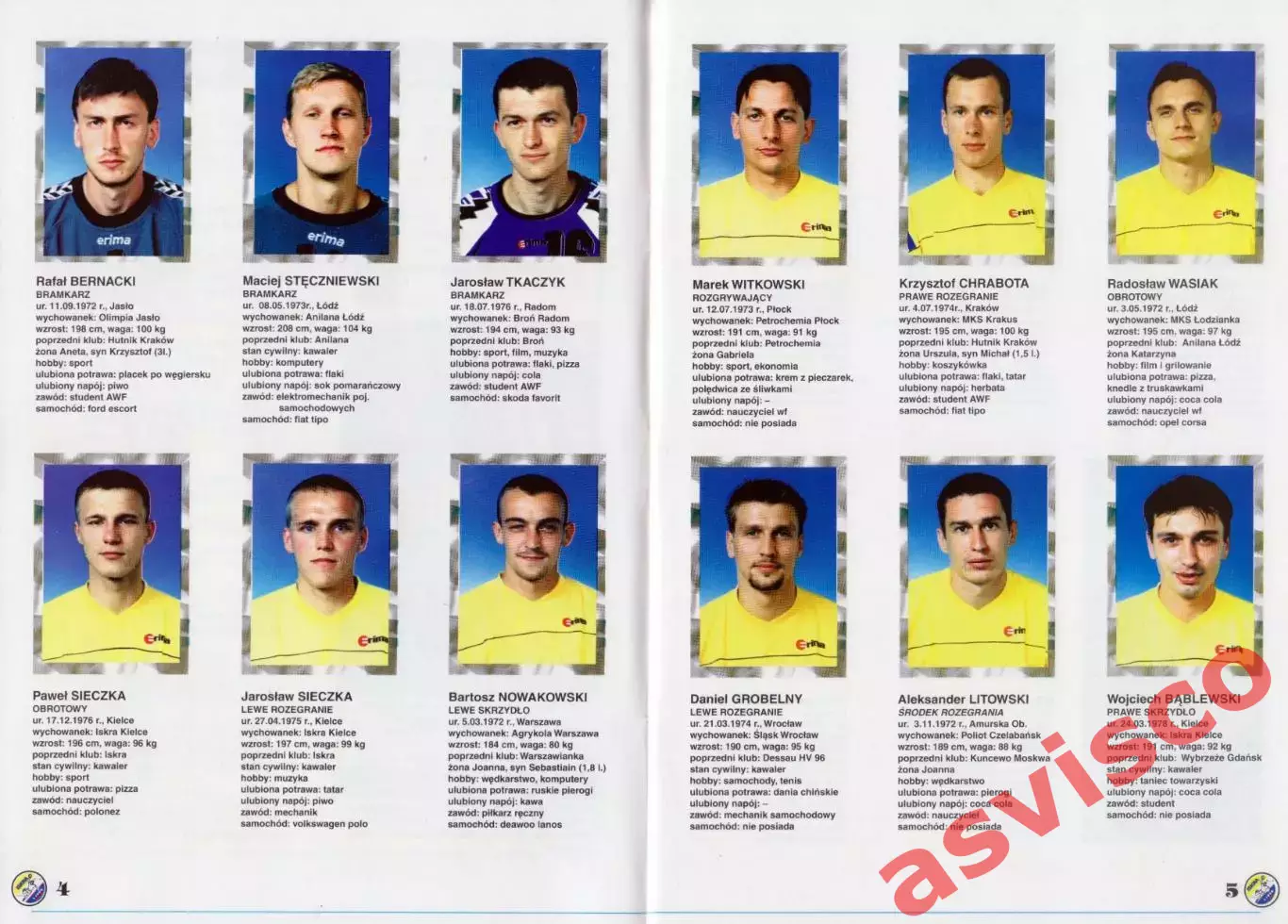 Гандбол. KS ISKRA KIELCE. Чемпионат Польши. Сезон 1999/2000. 4