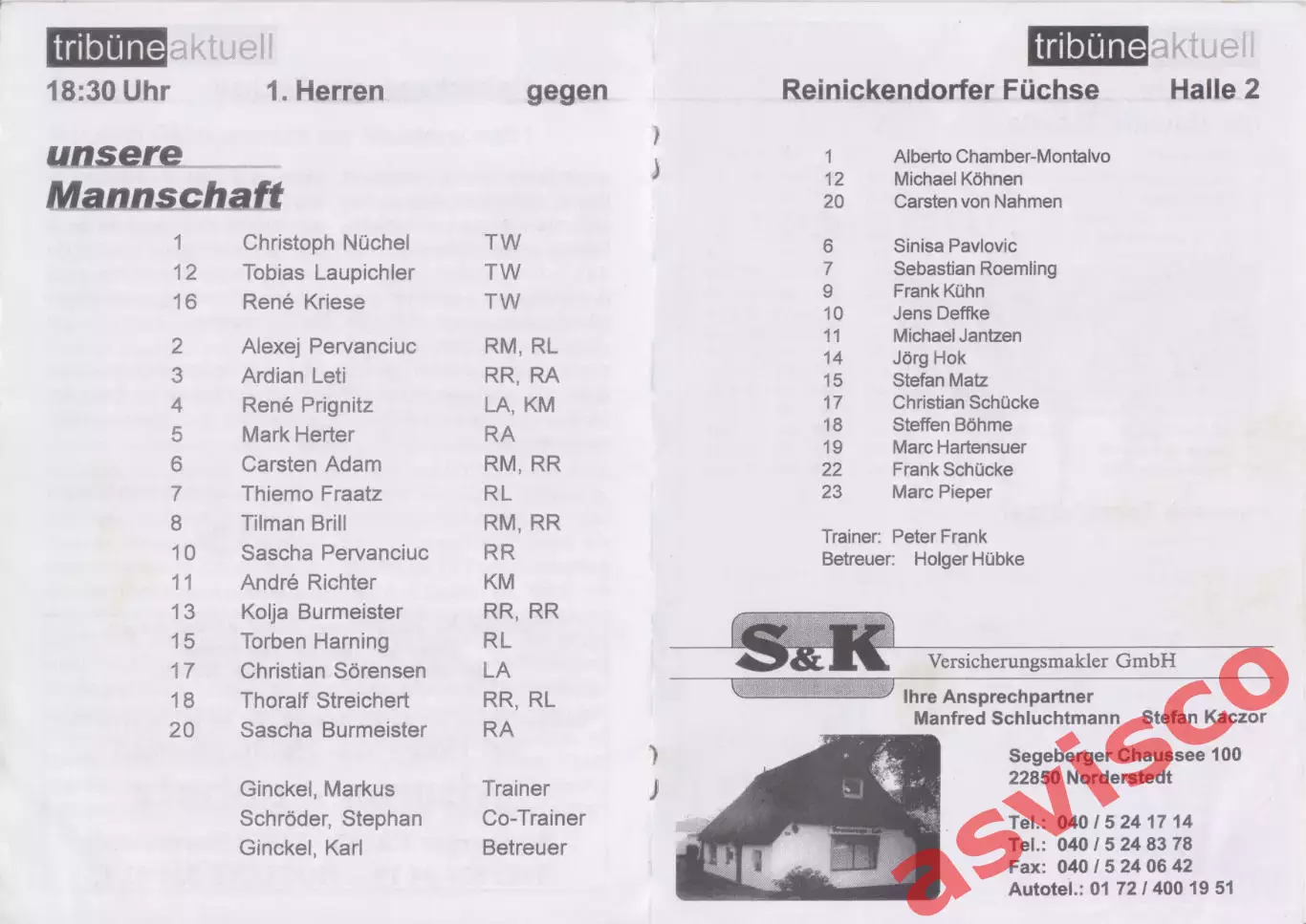 Гандбол. HG NORDERSTEDT - REINICKENDORFER FUCHSE. Германия, 2002 год 3