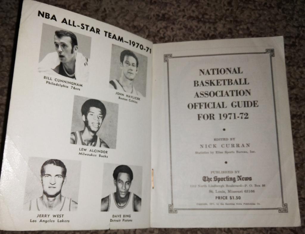 Official 1971-72 National Basketball Association Guide (NBA, НБА) 1