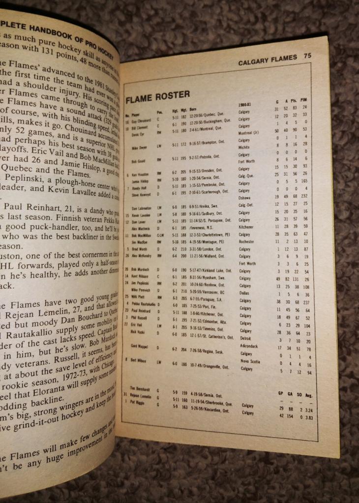 The Complete Handbook of Pro Hockey. 1982 Season. (NHL, НХЛ) 2