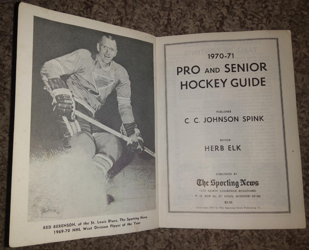 1970-71 Pro and Senior Hockey Guide (NHL) 1