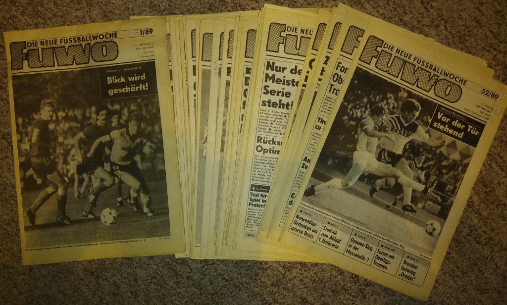 Комплект еженедельника Die Neue Fussball-Woche за 1989 год