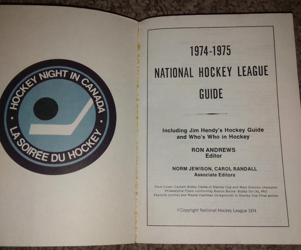 1974-75 National Hockey League Guide 1
