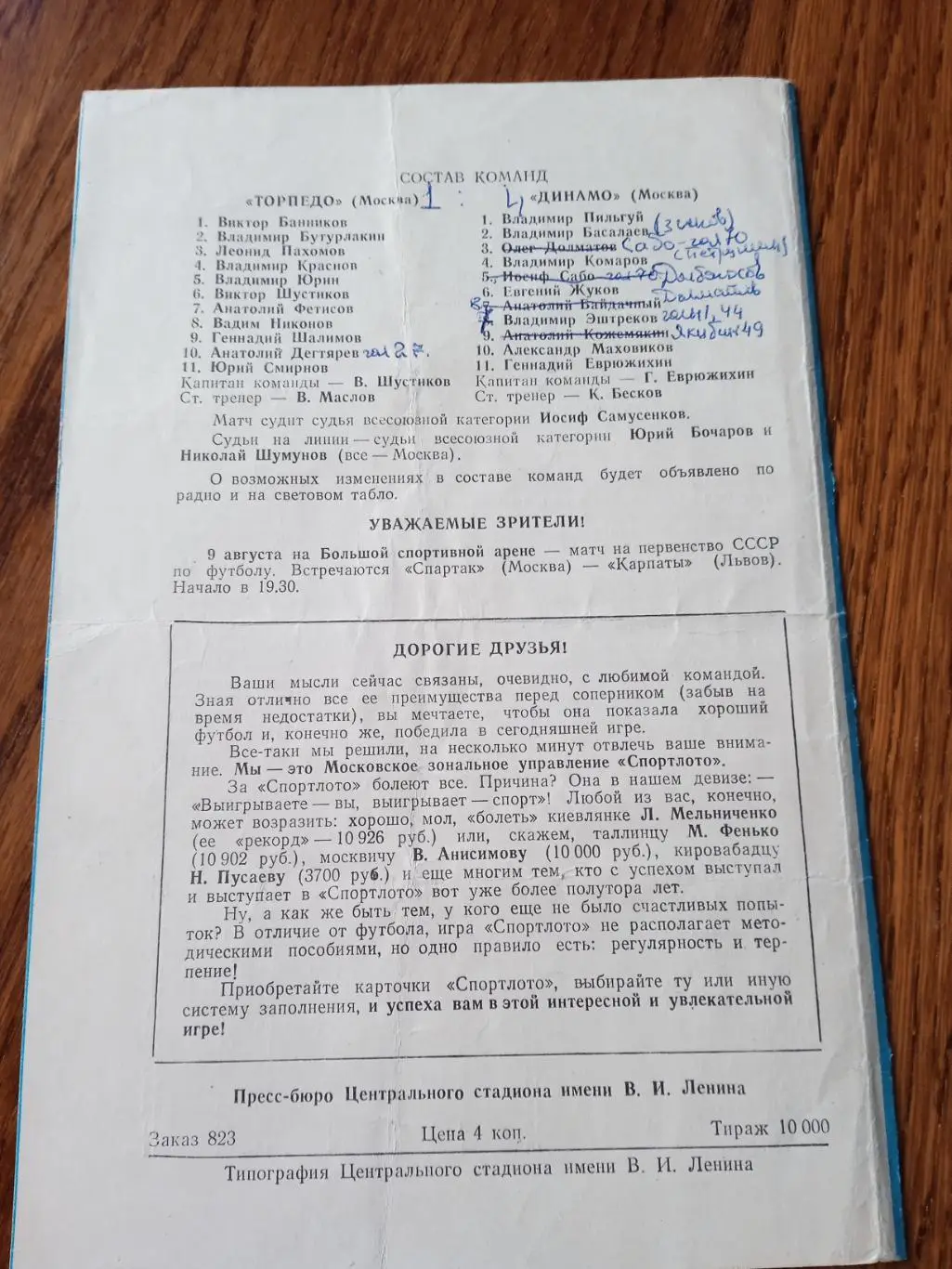 Торпедо Москва - Динамо Москва 0108.1972 1