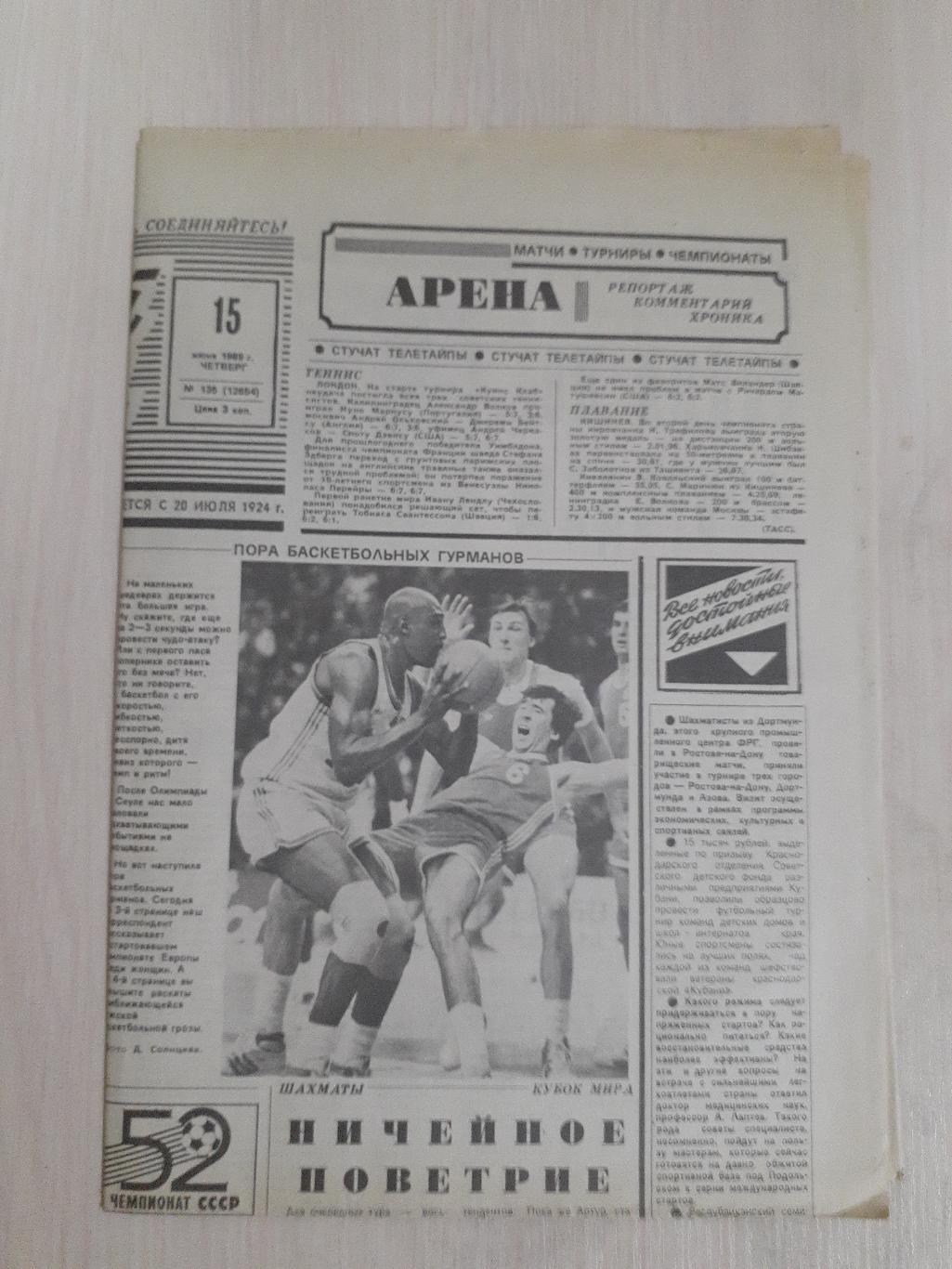 Советский спорт 15 июня 1989