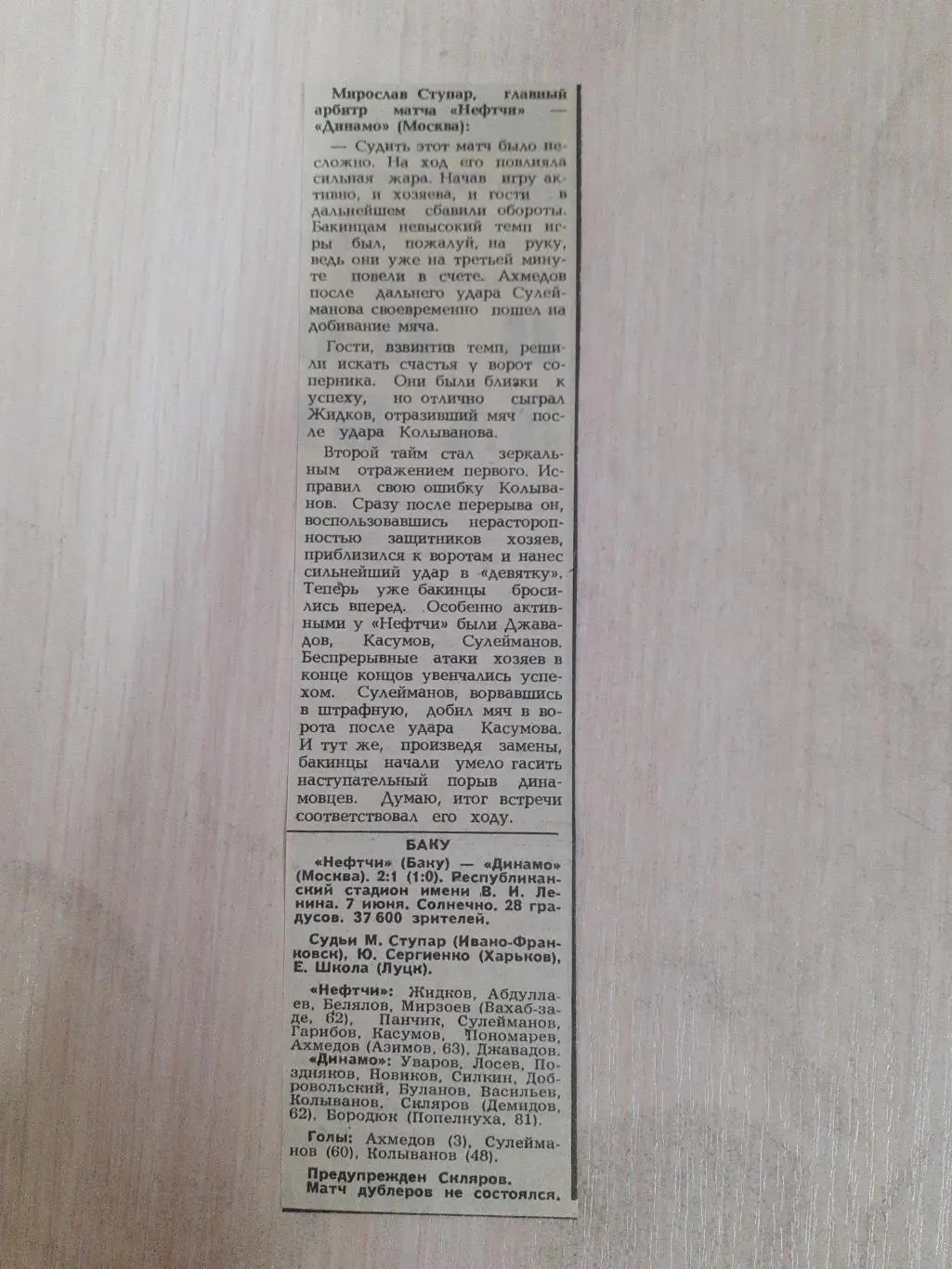 Нефтчи-Динамо Москва 1987