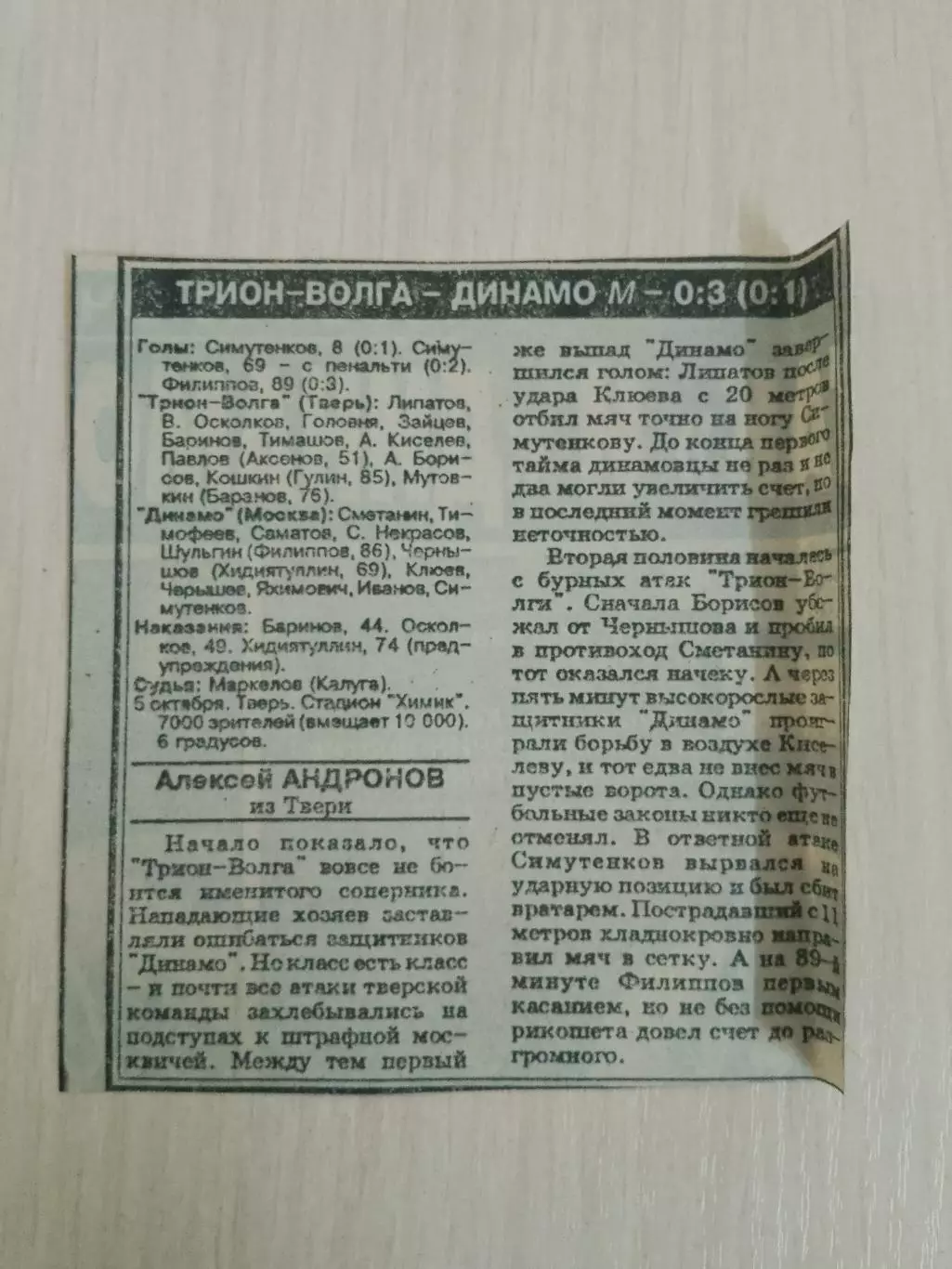 Трион-Волга-Динамо Москва 1994