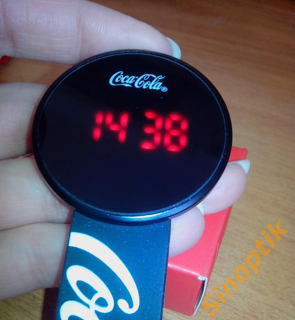 Часы Электронные Сенсорные Coca-Cola/Кока-Кола, чёрные, новые 5