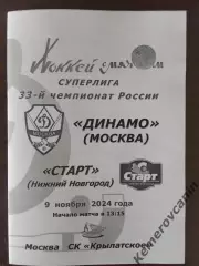Динамо Москва - Старт Нижний Новгород 09.11.2024 Суперлига Россия сезон 2024/25