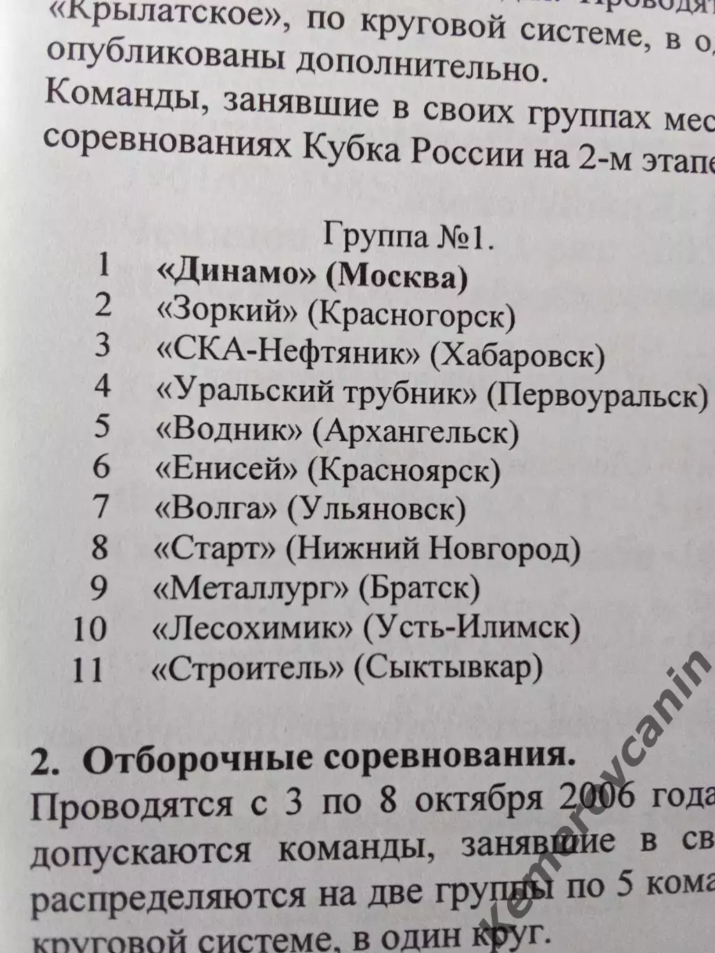 Кубок России 2006 Динамо Москва Хабаровск Архангельск Красногорск Ульяновск Н.Но 1