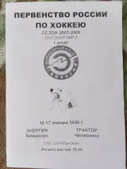 Энергия Кемерово - Трактор Челябинск 16-17.01.2006 высшая лига 2005/2006