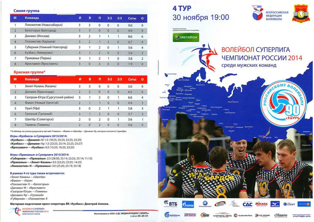 Кузбасс Кемерово - Прикамье Пермь 30.11.2013