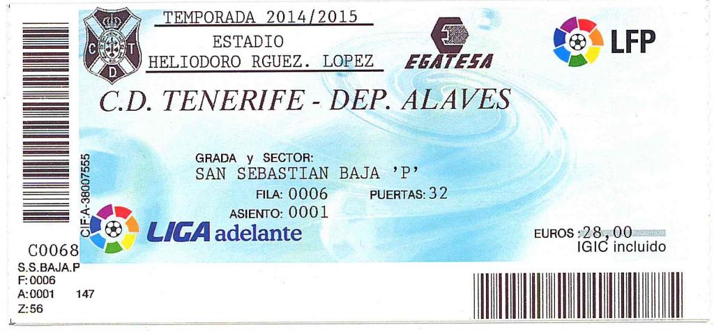 Тенерифе - Алавес 2014 Испания
