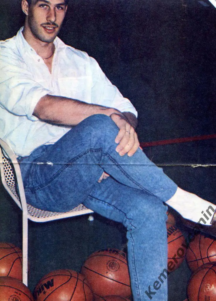 Постер из журнала Спортивные игры Шарунас Марчюлёнис баскетбол А3