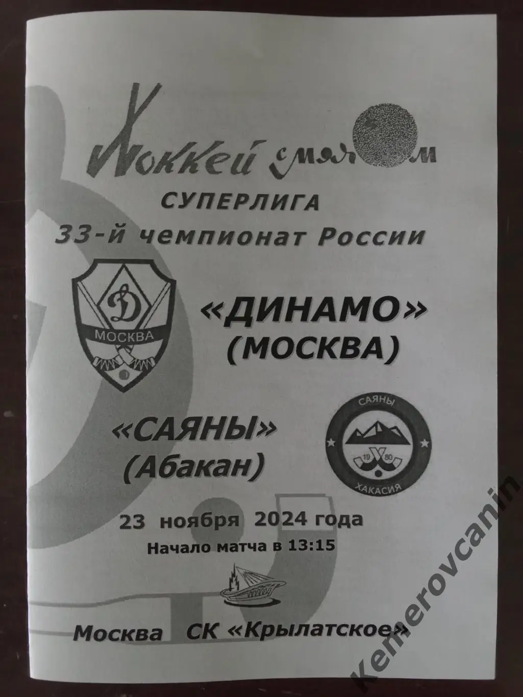 Динамо Москва - Саяны Абакан 23.11.2024 Суперлига Россия сезон 2024/25