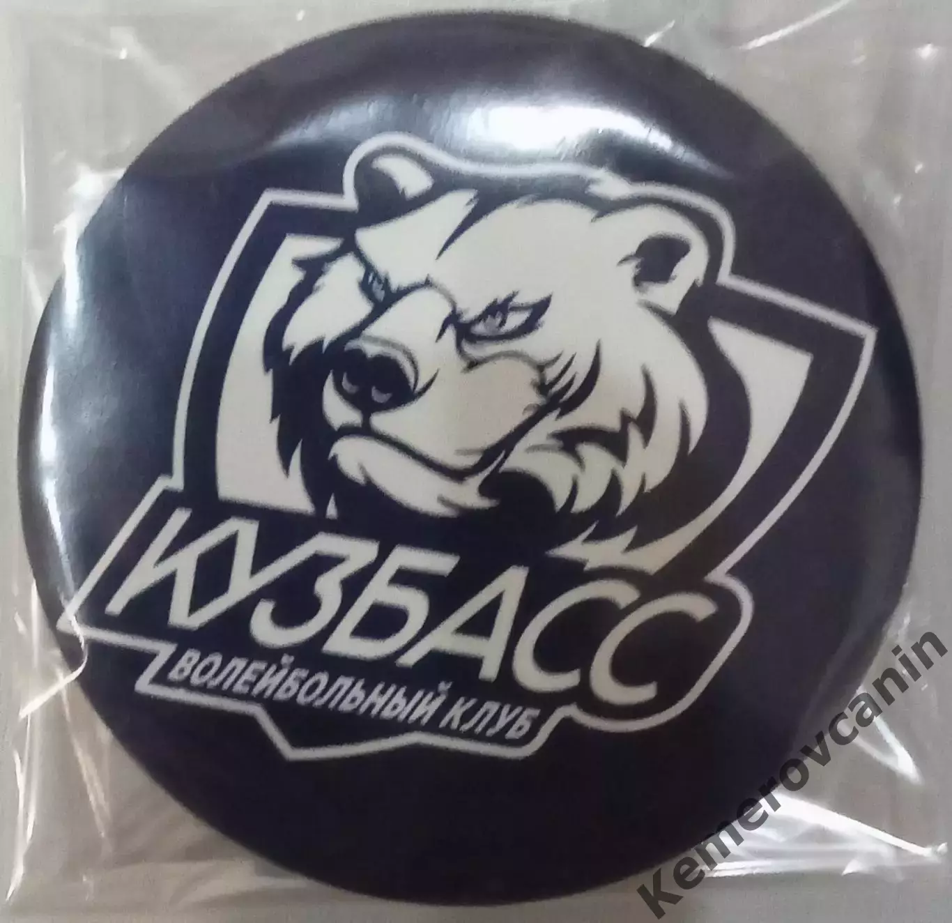 Официальный значок ВК Кузбасс Кемерово вид 1 2025/26 Суперлига пластик Д-5.5 см