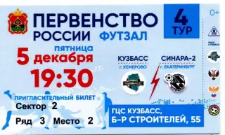 Высшая лига 4 тур Кузбасс Кемерово - Синара-2 Екатеринбург 05.12.2025