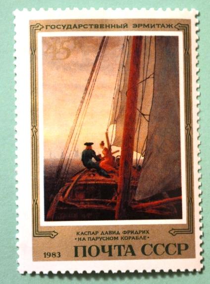 СССР 1983г On Board a Sailing Vessel by Caspar David Friedrich