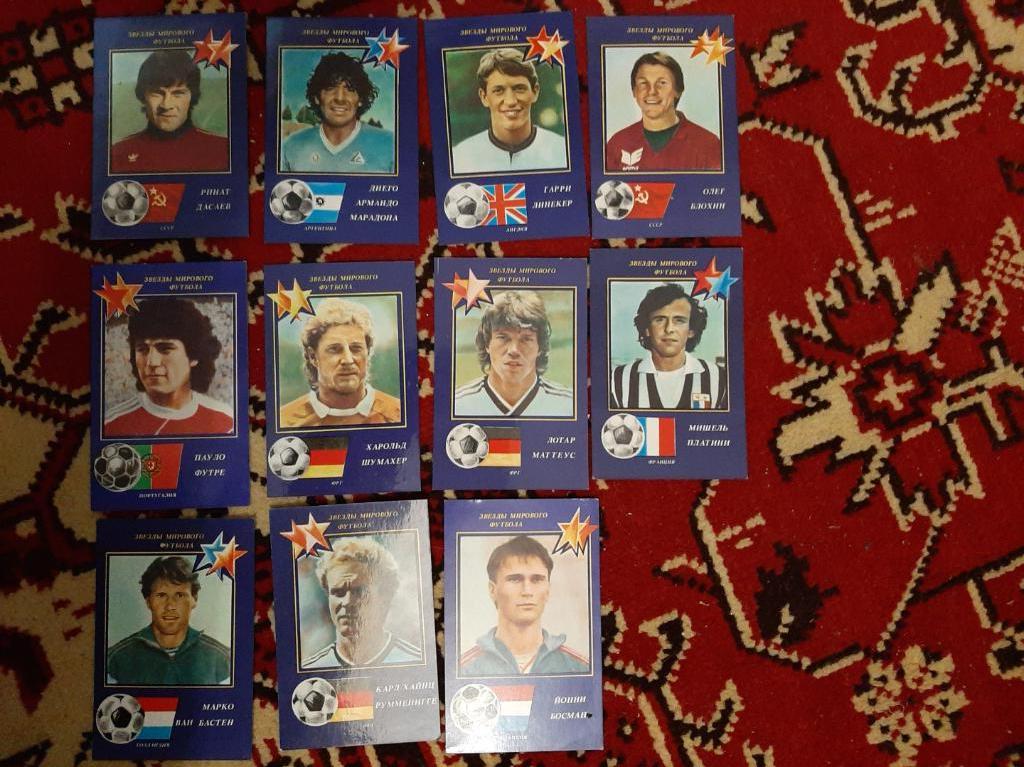 Календарики 1990 г. Звезды мирового футбола