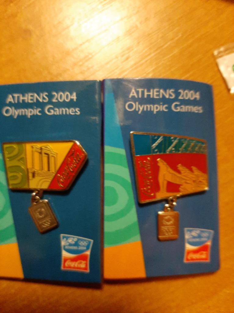 Значки летняя Олимпиада Афины 2004 набор 6 штук. Борьба, диск, архитектура 1
