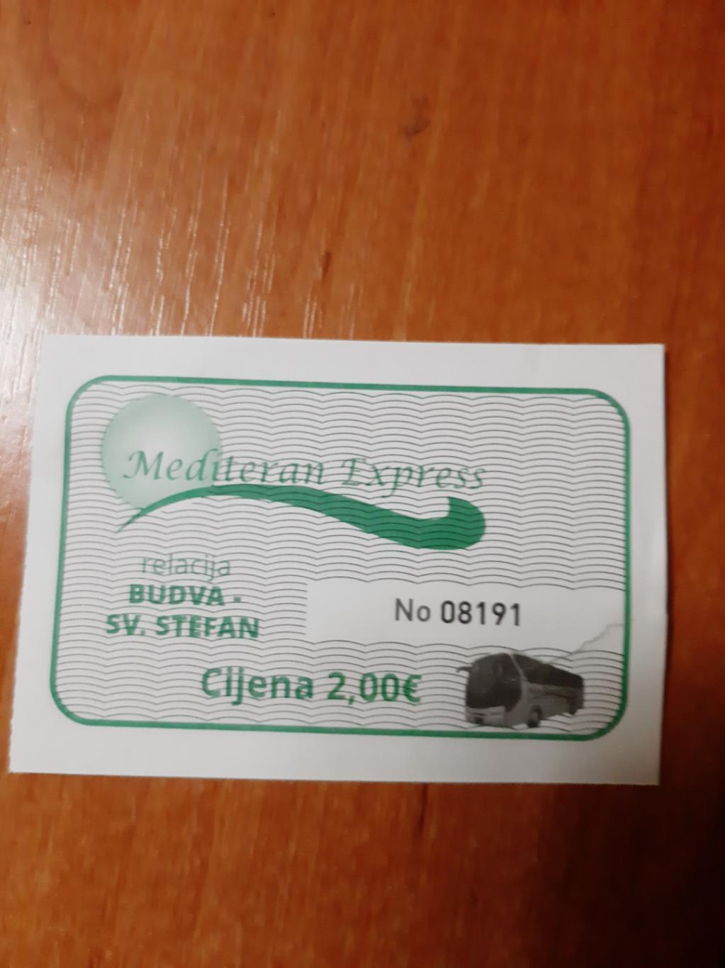 Билет на автобус Черногория Будва 1