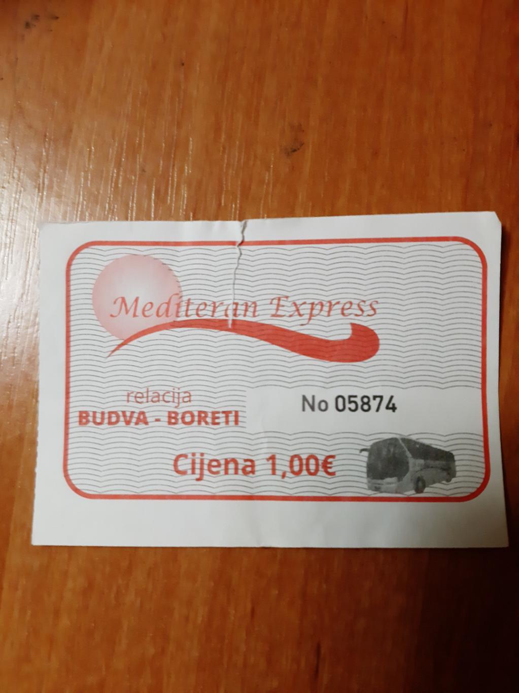 Билет на автобус Черногория Будва 3