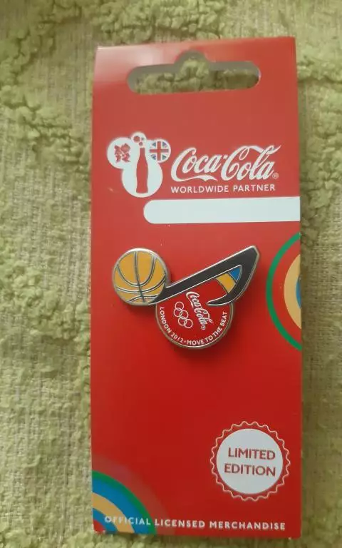 Знак Олимпиада Лондон 2012 баскетбол Coca-Cola ограниченный тираж