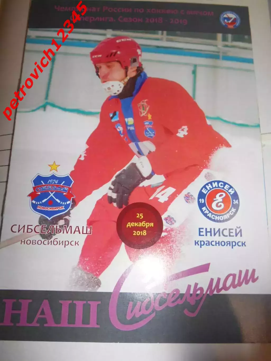 Сибсельмаш Новосибирск - Енисей Красноярск - 25 декабря 2018г