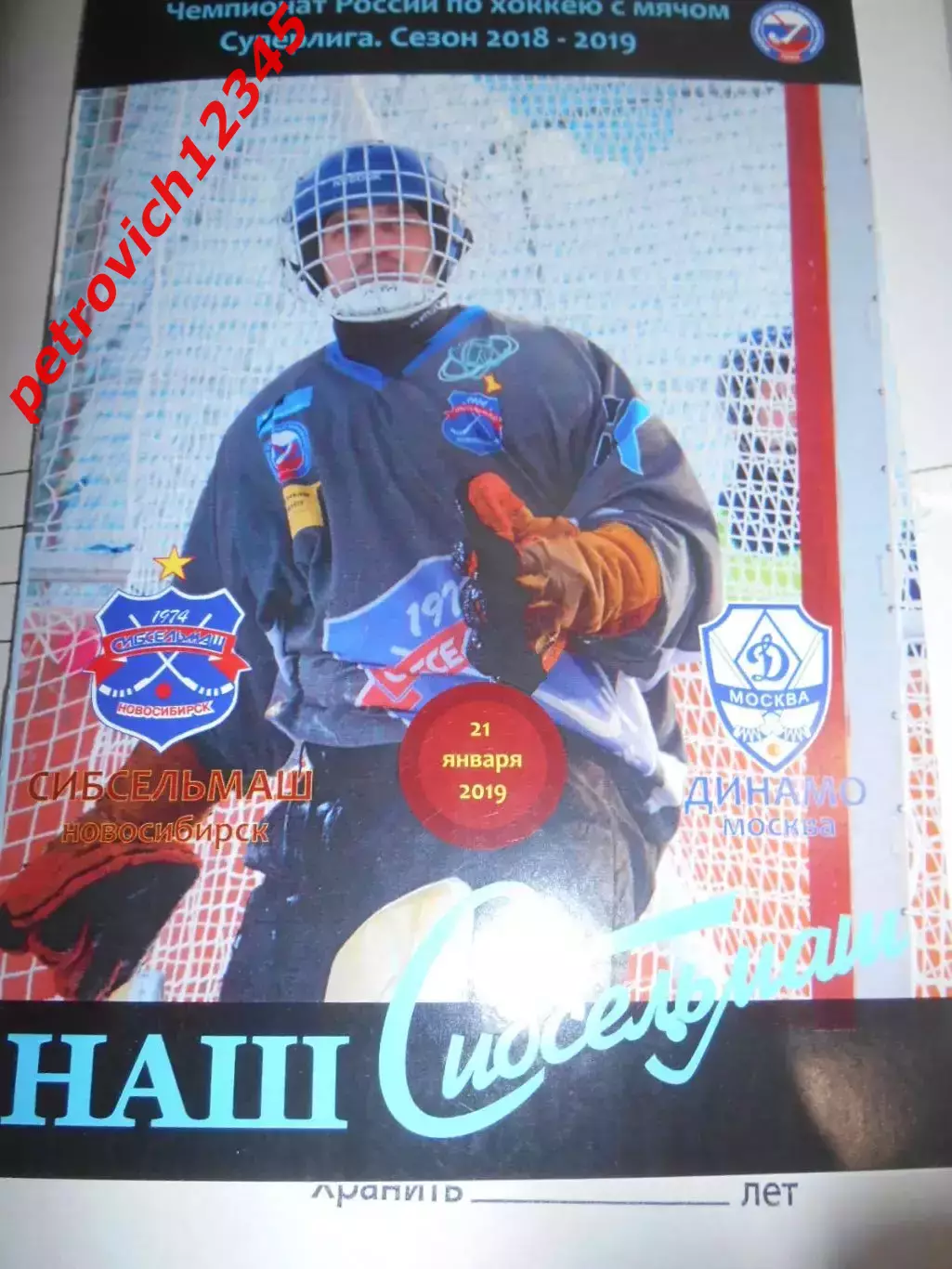 Сибсельмаш Новосибирск - Динамо Москва - 21 января 2019 г