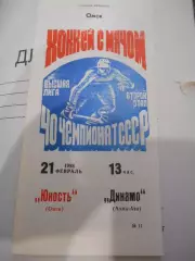 Юность Омск - Динамо Алма-Ата - 21 февраля 1988г