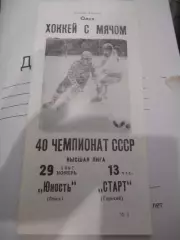 Юность Омск - Старт Горький - 29 ноября 1987г