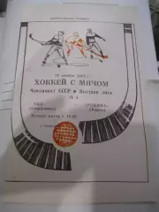 СКА Свердловск - Родина Киров - 29 ноября 1984г