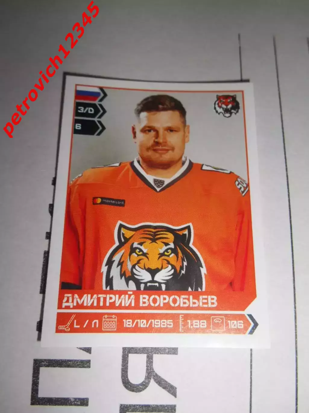 PANINI КХЛ 2018-2019 = 389 - Дмитрий Воробьёв (Амур Хабаровск)