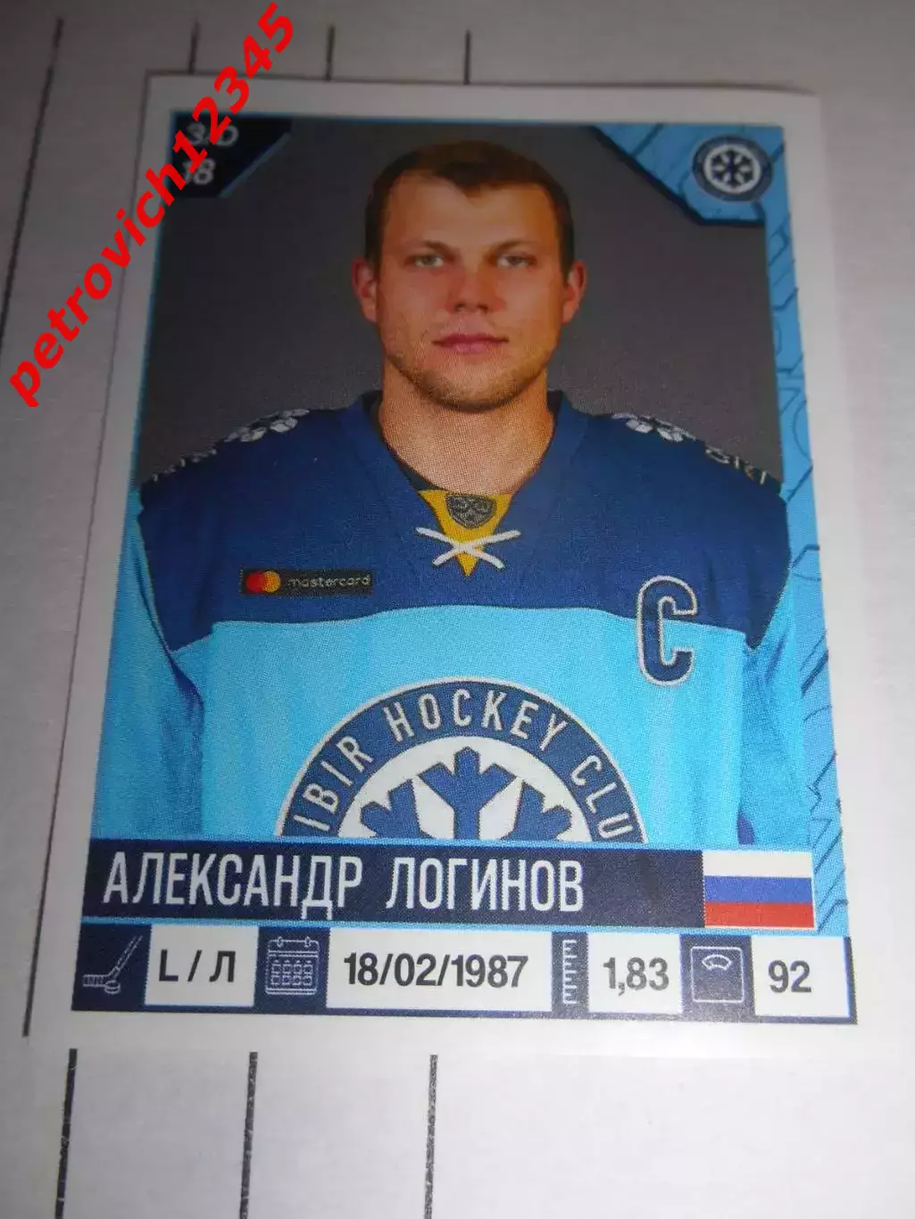 PANINI КХЛ 2019-2020 = 313 - Александр Логинов (Сибирь Новосибирская область)