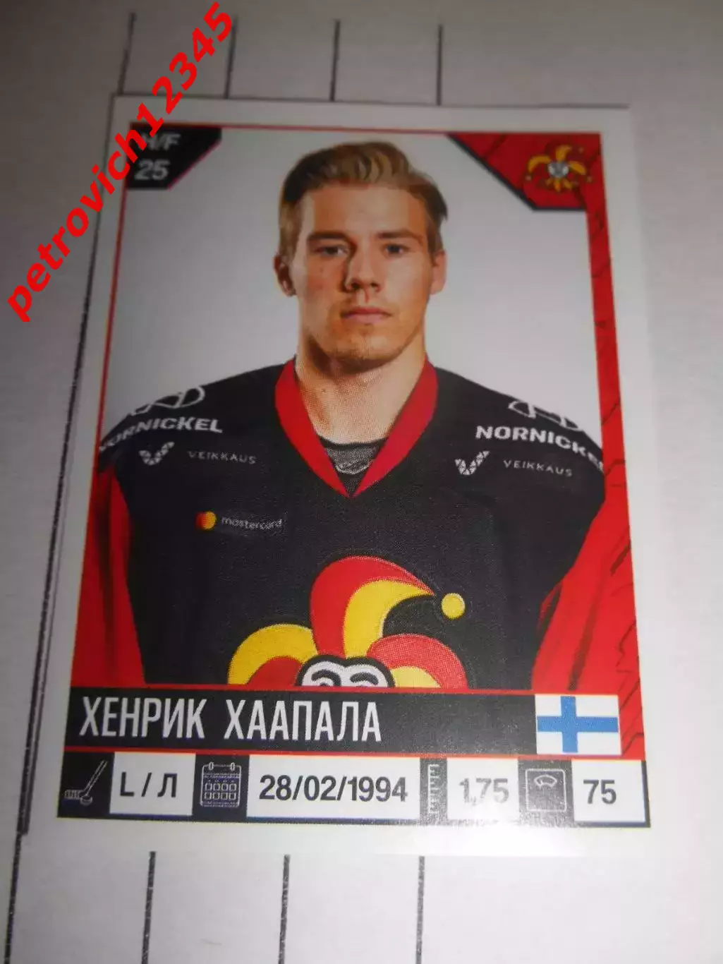 PANINI КХЛ 2019-2020 = 57 - Хенрик Хаапала (Йокерит Хельсинки)