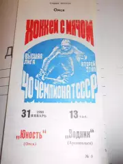 Юность Омск - Водник Архангельск - 31 января 1988г