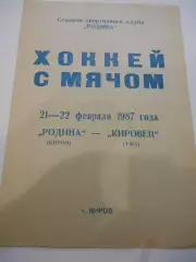 Родина Киров - Кировец Уфа - 21 - 22 февраля 1987г