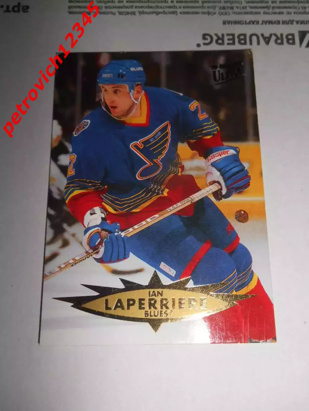 карточка = 1995-96 Ultra - 141 - Ian Laperriere - St. Louis Blues