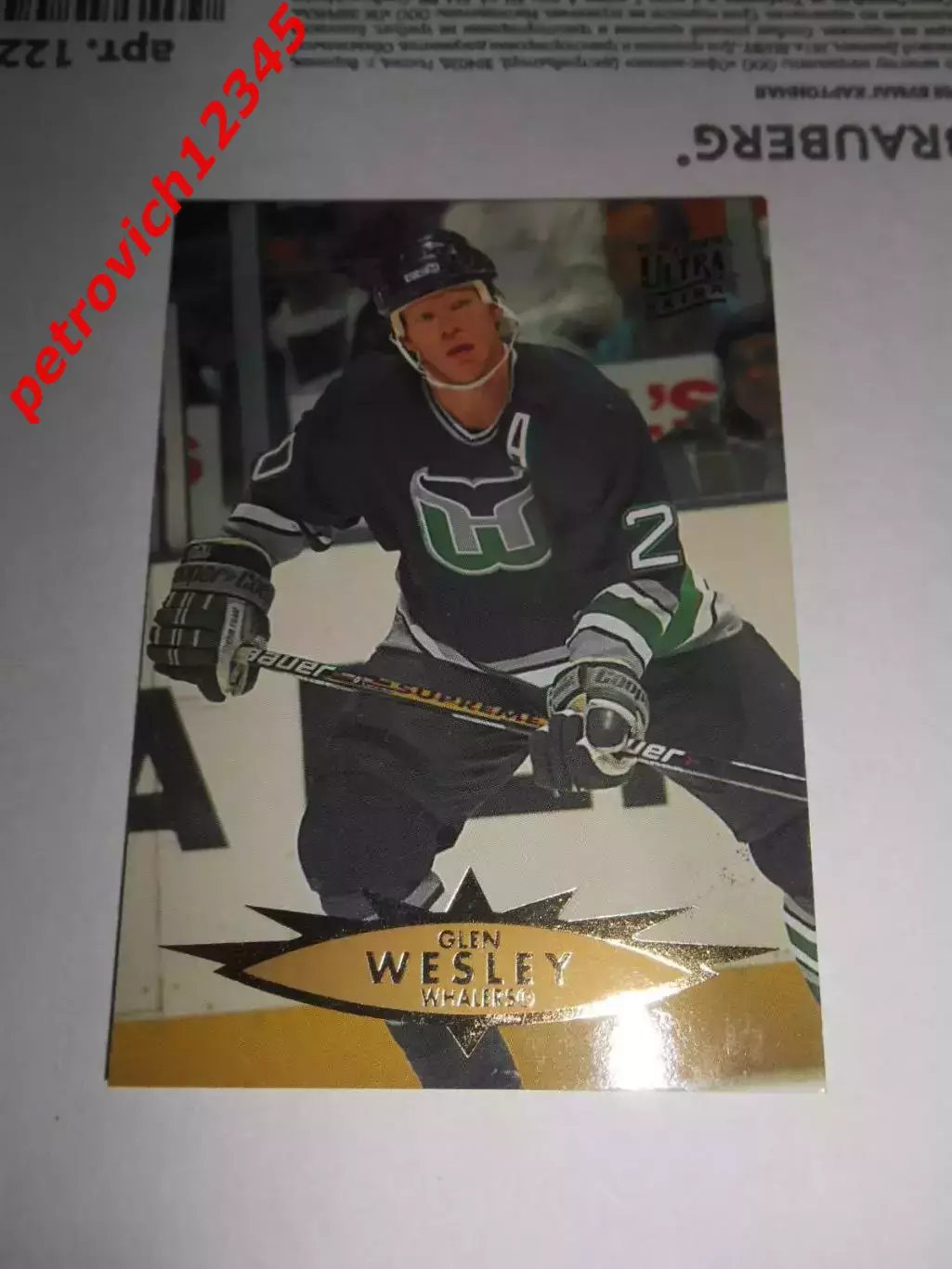 карточка = 1995-96 Ultra - 248 - Glen Wesley - Hartford Whalers