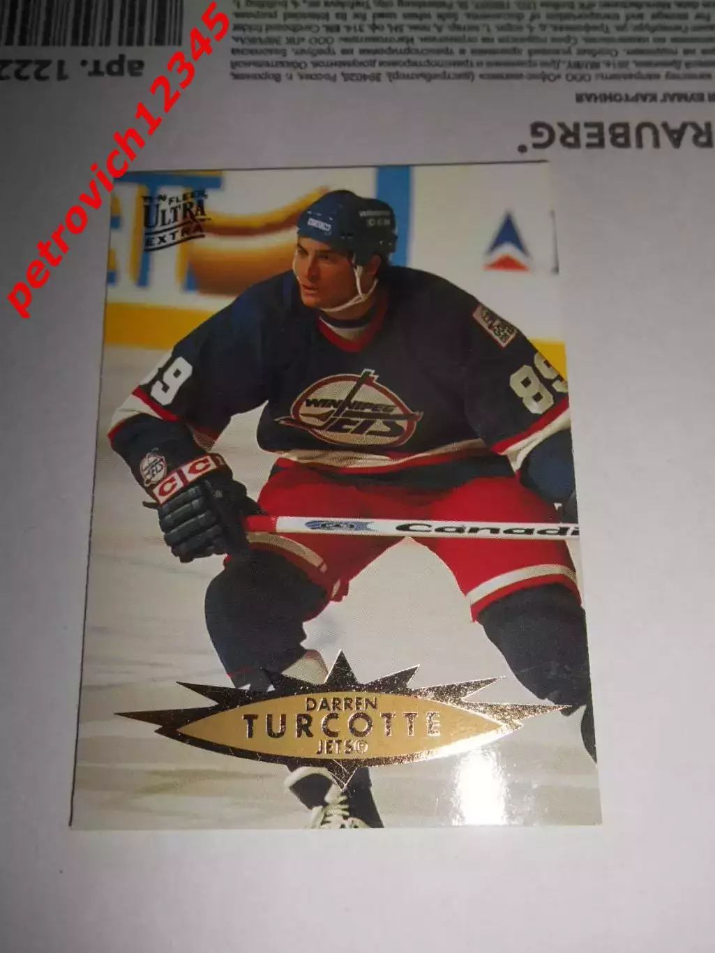 карточка = 1995-96 Ultra - 328 - Darren Turcotte - Winnipeg Jets