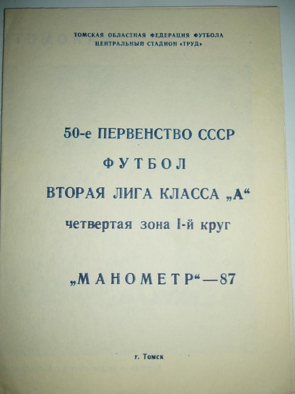 манометр томск 1987г