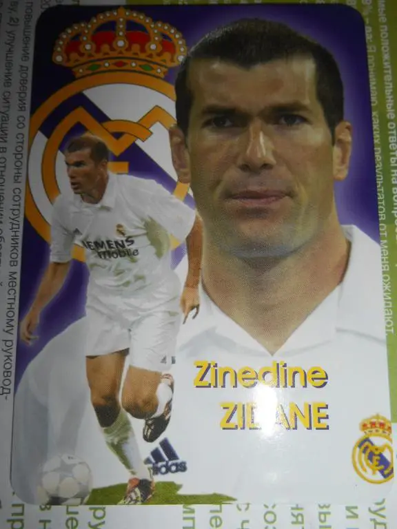 календарик - ZINEDINE ZIDANE 2004г