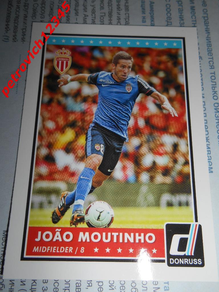 футбол.карточка PANINI Donruss Soccer 2015. Joao Moutinho.AS Monaco