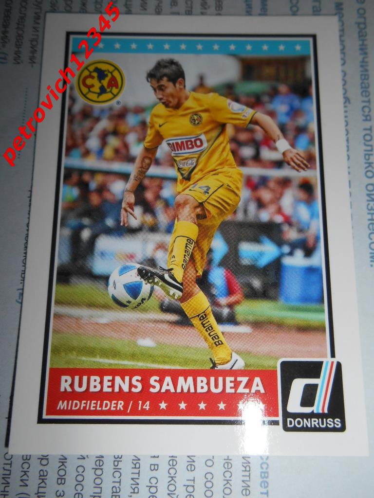 футбол.карточка PANINI Donruss Soccer 2015. Rubens Sambueza.Club America