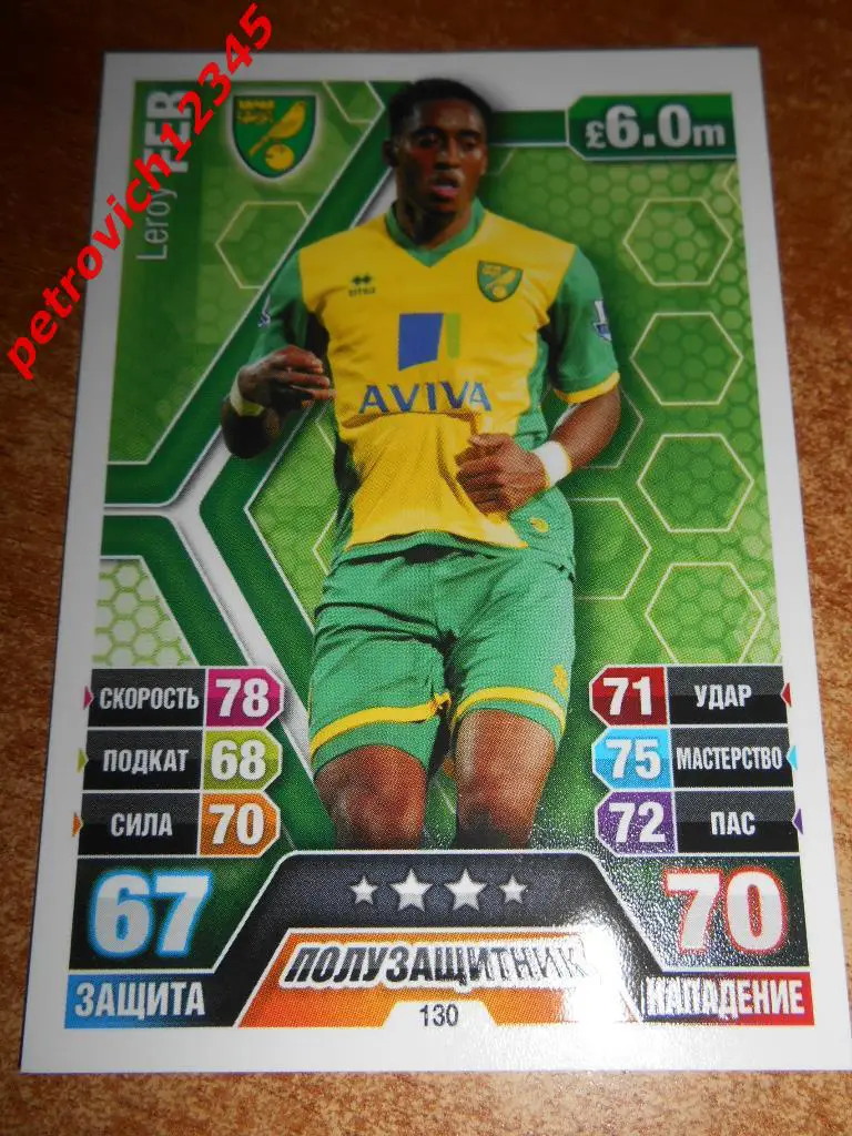 футбол.карточка=Leroy Fer (Norwich City)
