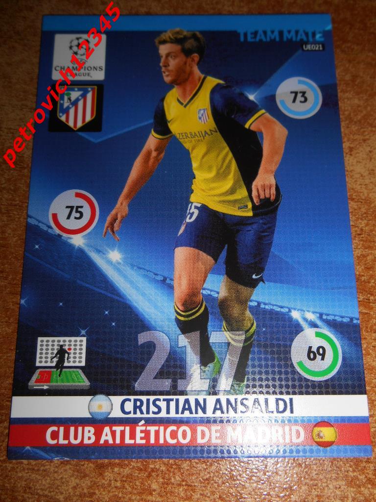 футбол.карточка= Cristian Ansaldi (Club Atletico de Madrid)