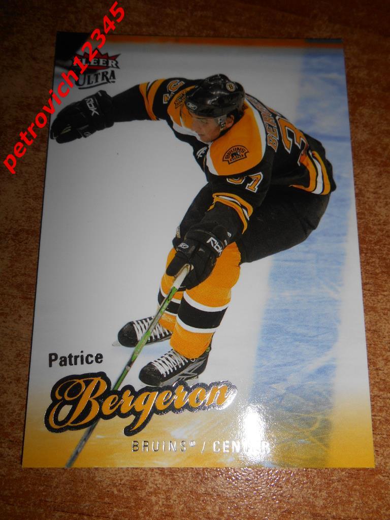 хоккей.карточка= Patrice Bergeron (Boston Bruins)