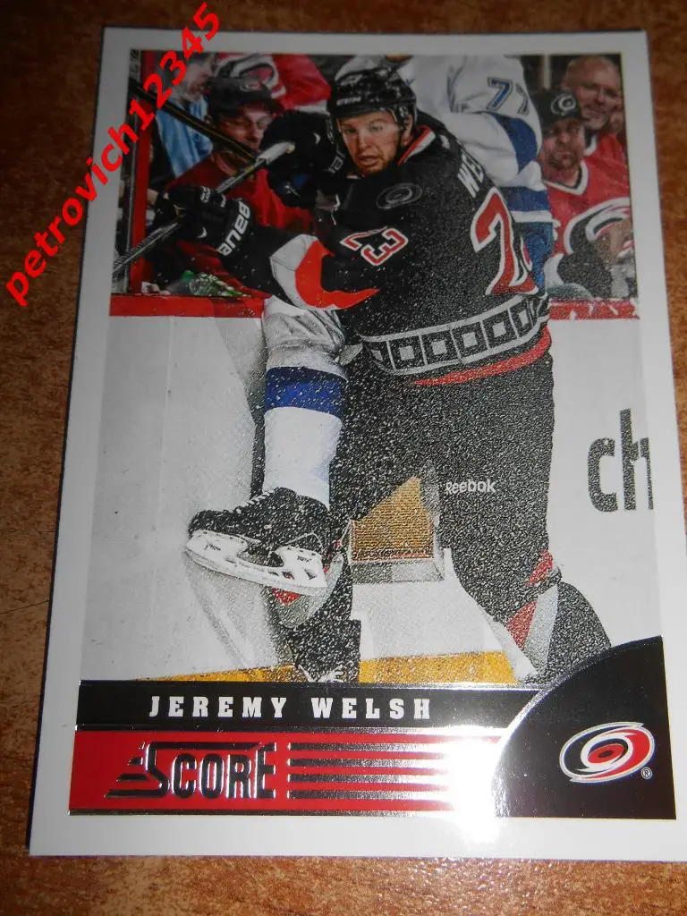 хоккей.карточка= Jeremy Welsh (Carolina Hurricanes)