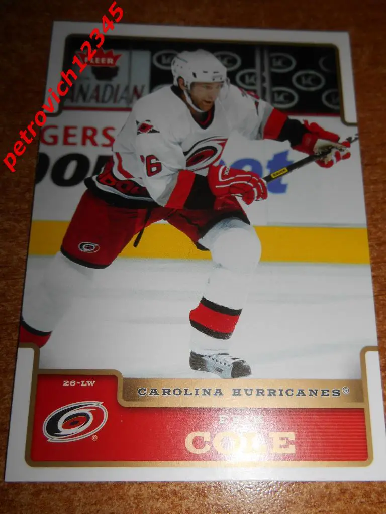 хоккей.карточка = Erik Cole (Carolina Hurricanes)